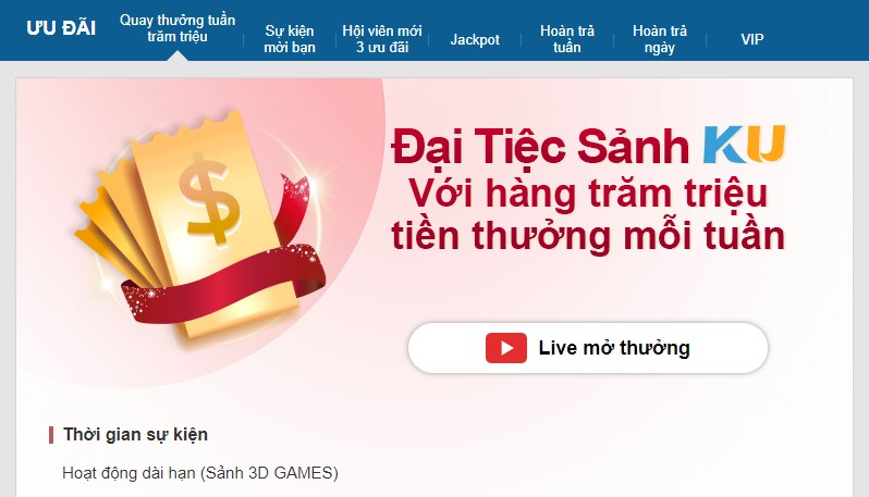 Quay thưởng tuần trăm triệu Kubet hấp dẫn